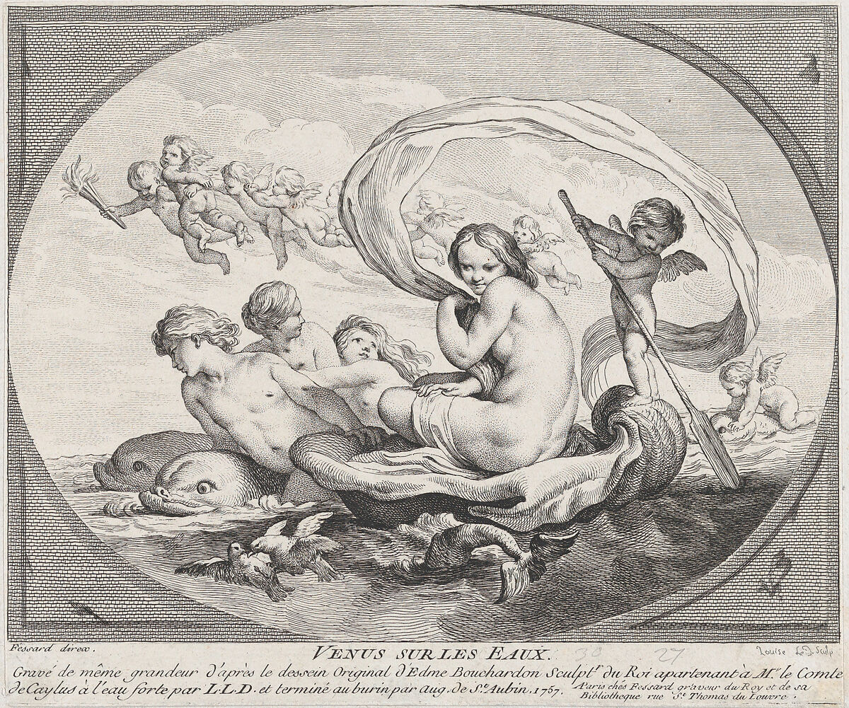 Venus on the Water, Etched by Louise de Montigny Le Daulceur (French, active 1750–69), Etching and engraving 