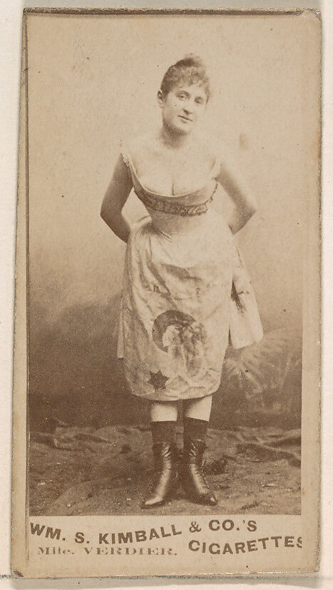 Mlle. Verdier, from the Actresses series (N203) issued by Wm. S. Kimball & Co., Issued by William S. Kimball &amp; Company, Commercial color lithograph 