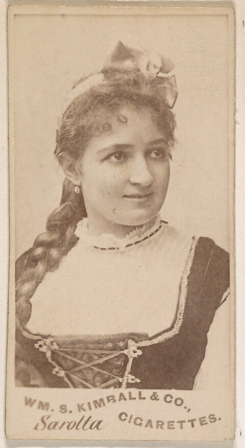 Miss Sarotta, from the Actresses series (N203) issued by Wm. S. Kimball & Co., Issued by William S. Kimball &amp; Company, Commercial color lithograph 