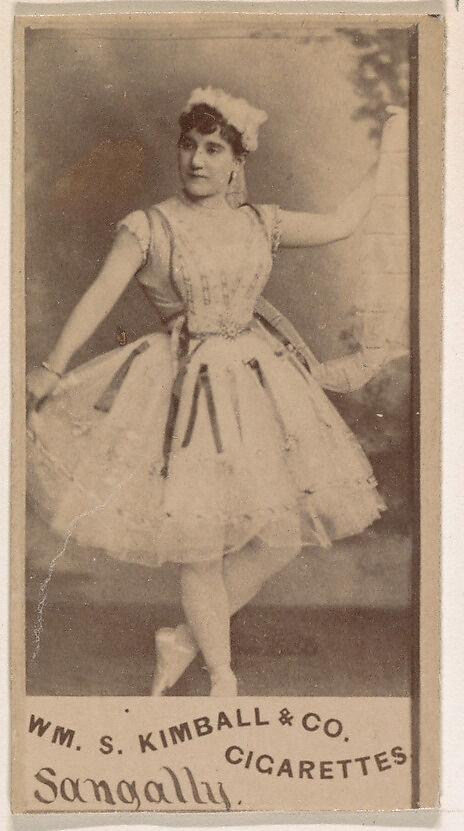 Miss Sangally, from the Actresses series (N203) issued by Wm. S. Kimball & Co., Issued by William S. Kimball &amp; Company, Commercial color lithograph 