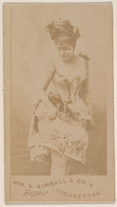 Miss Bepoir, from the Actresses series (N203) issued by Wm. S. Kimball & Co., Issued by William S. Kimball &amp; Company, Commercial color lithograph