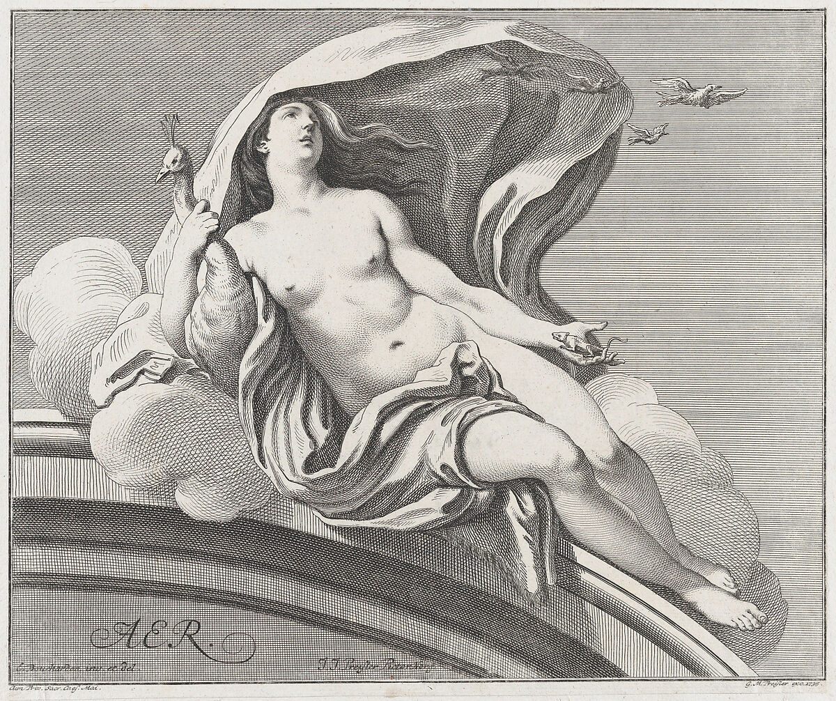 Air, Johann Justin Preissler (German, 1698–1771), Engraving 