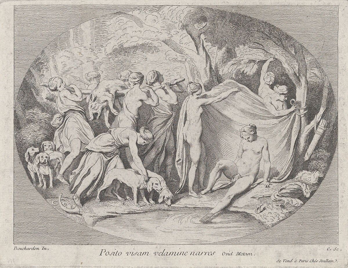 Diana at the Bath After Returning from the Hunt, Anne Claude Philippe de Tubières, comte de Caylus (French, Paris 1692–1765 Paris), Etching 