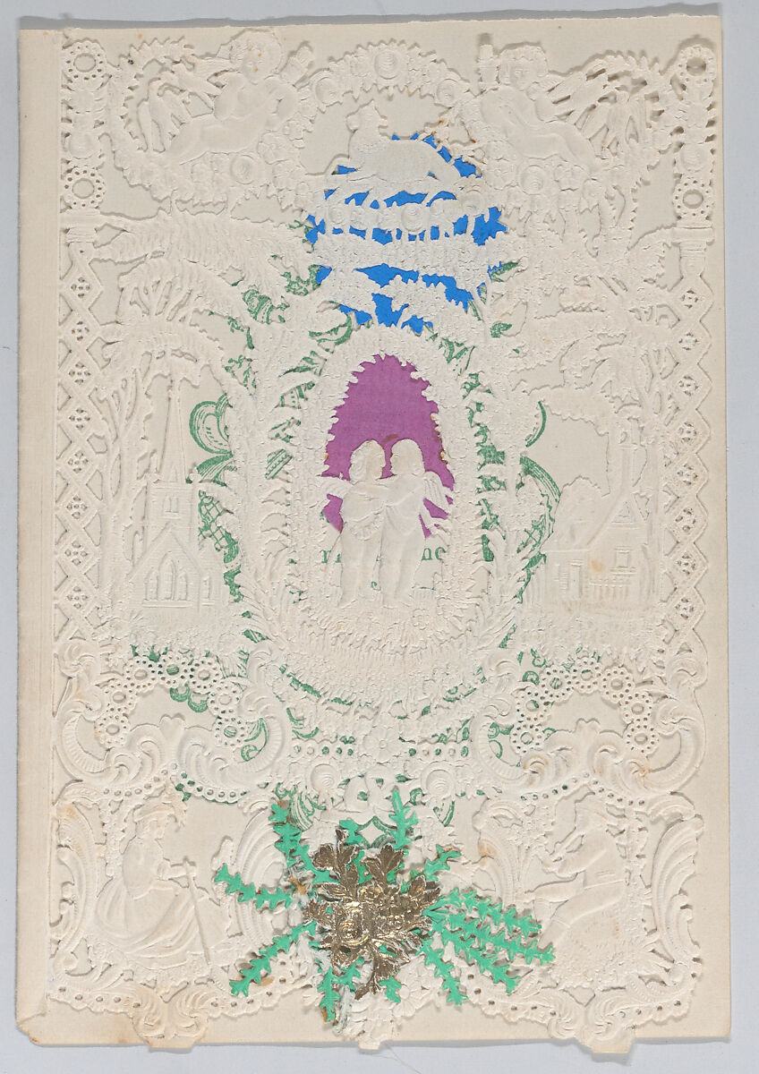 Valentine, Anonymous, Cameo embossed, gilded  paper, chromolithography 