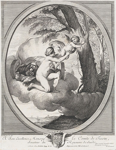 Venus and Cupid on a Cloud