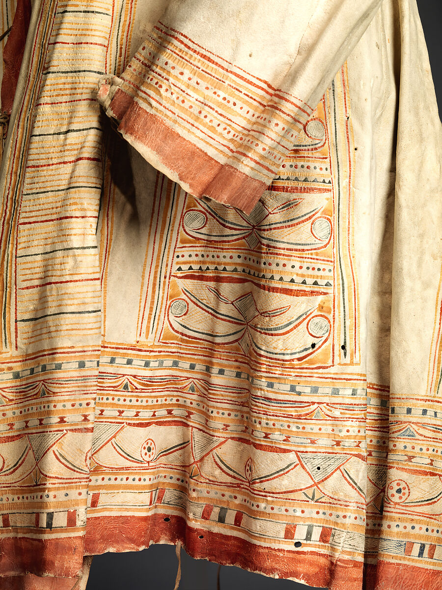 Man's coat, Tanned leather and pigment, Innu/ Naskapi, Native American