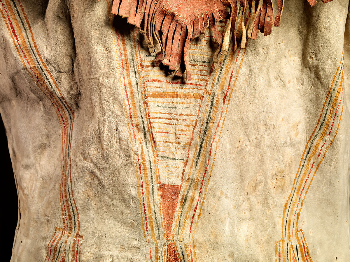 Man's coat, Tanned leather and pigment, Innu/ Naskapi, Native American
