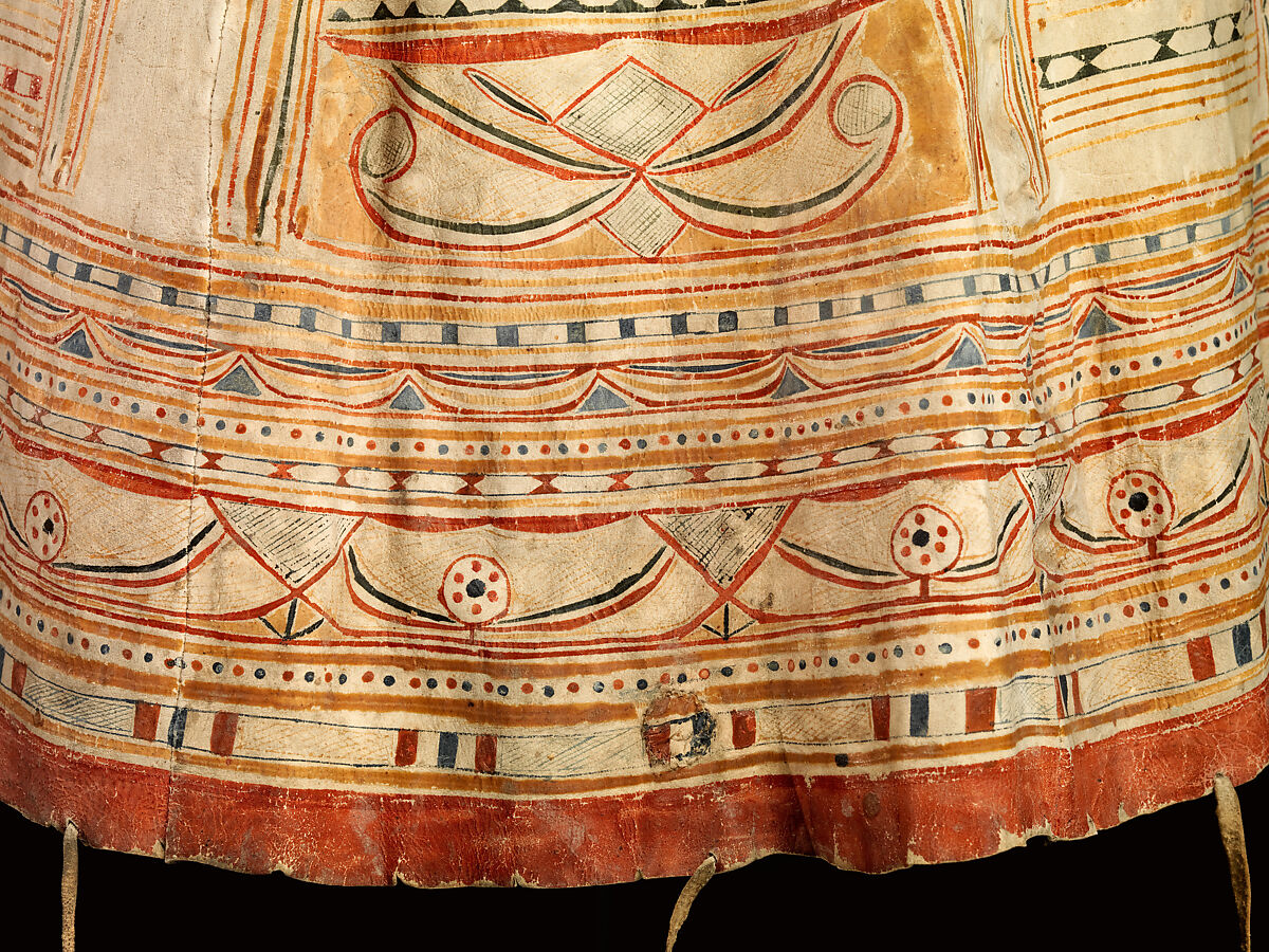 Man's coat, Tanned leather and pigment, Innu/ Naskapi, Native American