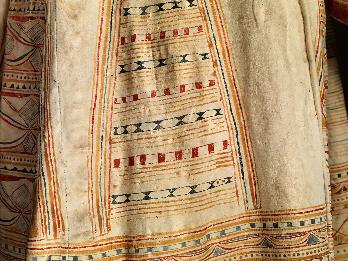 Man's coat, Tanned leather and pigment, Innu/ Naskapi, Native American