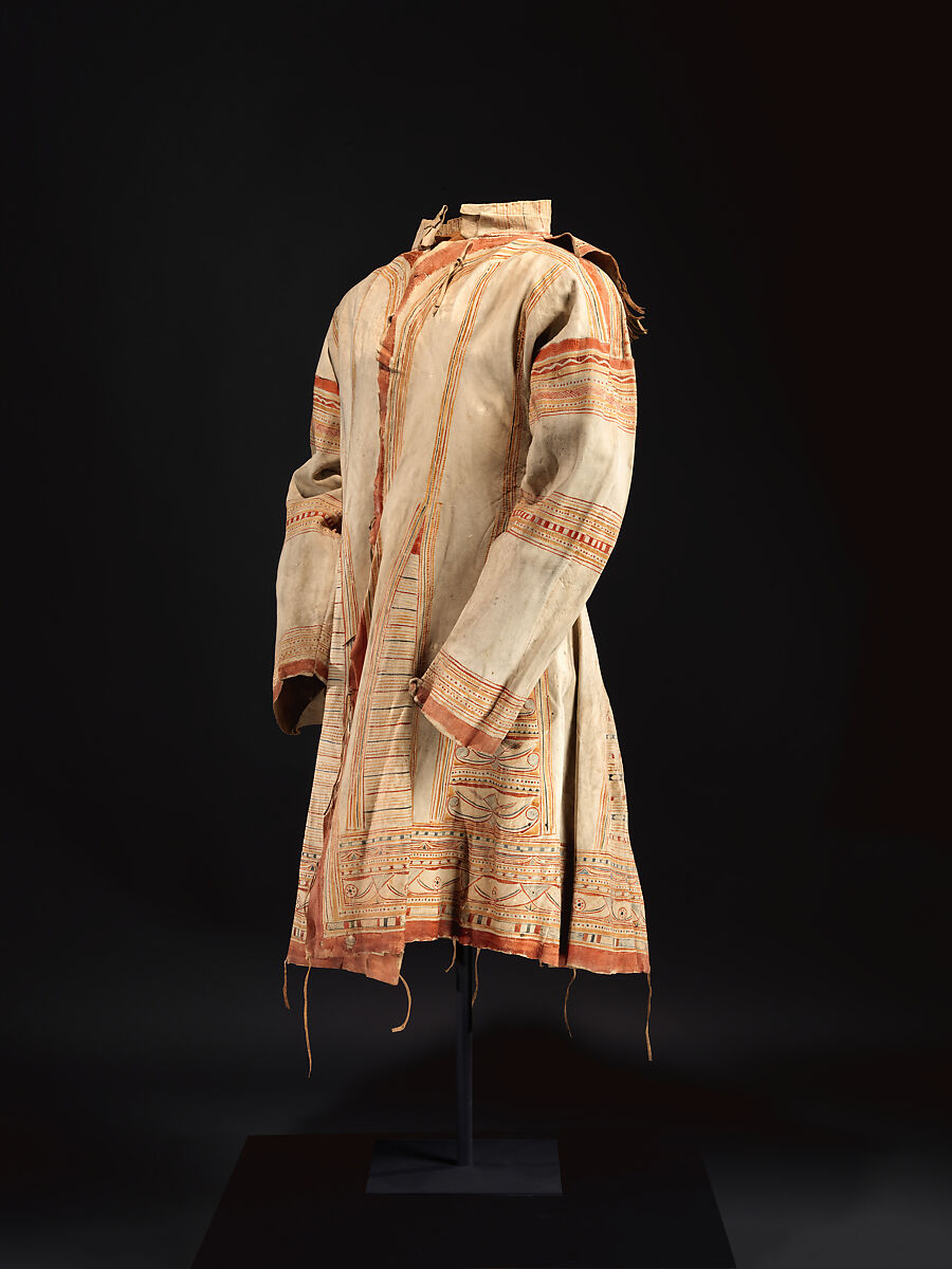 Man's coat, Tanned leather and pigment, Innu/ Naskapi, Native American