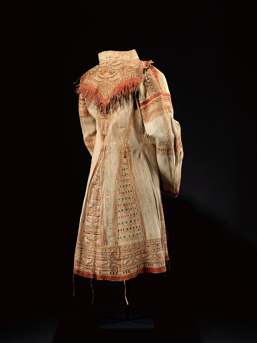 Man's coat, Tanned leather and pigment, Innu/ Naskapi, Native American