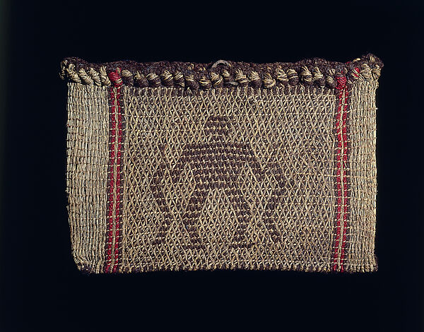 Twined Bag, Unrecorded Anishinaabe, Ojibwa or Ottawa Artist (Native American or First Nations), Nettle, wool, hide, Anishinaabe (Ojibwa) or Ottawa 