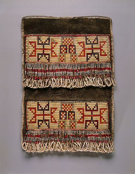 Fire Bag, Unrecorded Cree or Anishinaabe (Ojibwa) Artist (Unrecorded Cree or Anishinaabe (Ojibwa) Artist, First Nations), Hide, quill, pigment, Cree or Anishinaabe (Ojibwa) 