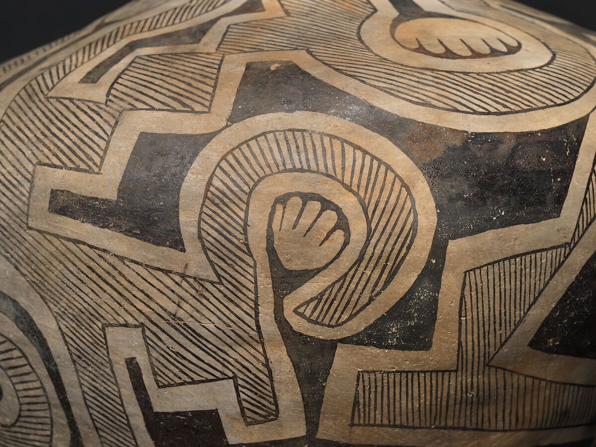 Socorro black-on-white storage jar, Clay and pigment, Ancestral Pueblo, Native American