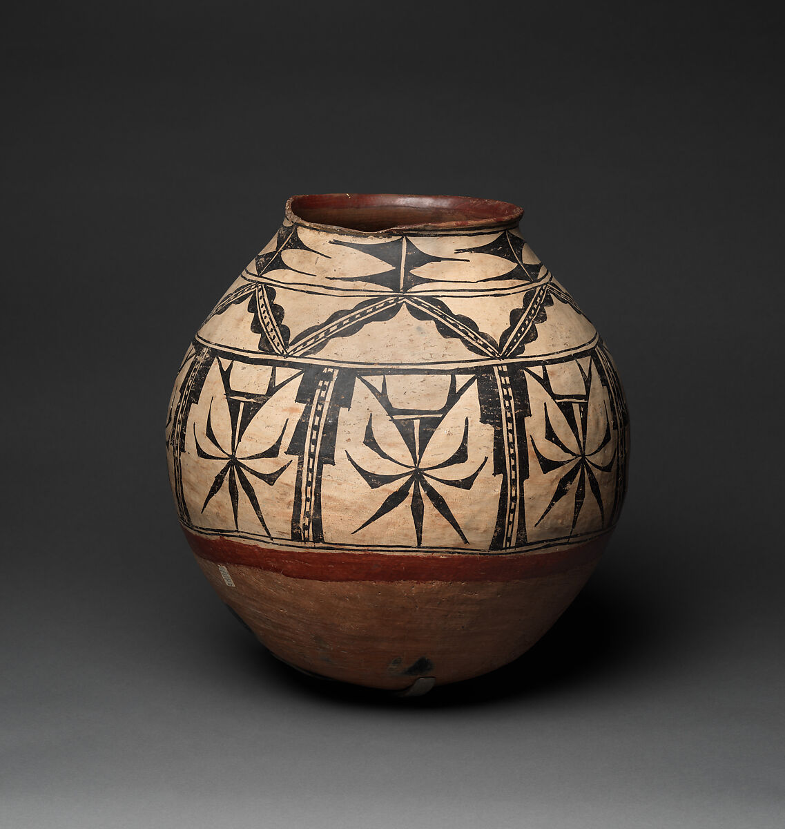 Powhoge polychrome storage jar, Clay and pigment, Tewa, Native American