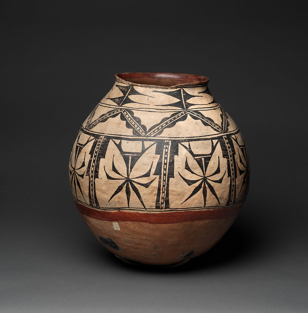 Powhoge polychrome storage jar, Clay and pigment, Tewa, Native American