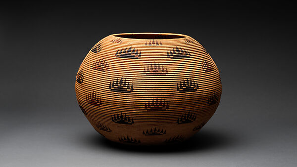 Basket bowl, Louisa Keyser (Washoe, ca. 1831-1925), Willow and redbud shoots, bracken root, and dye, Washoe, Native American