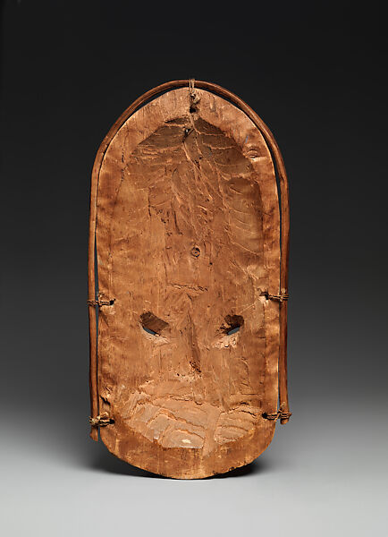 Mask, Wood, vegetable fiber and pigment, Chugach, Native American