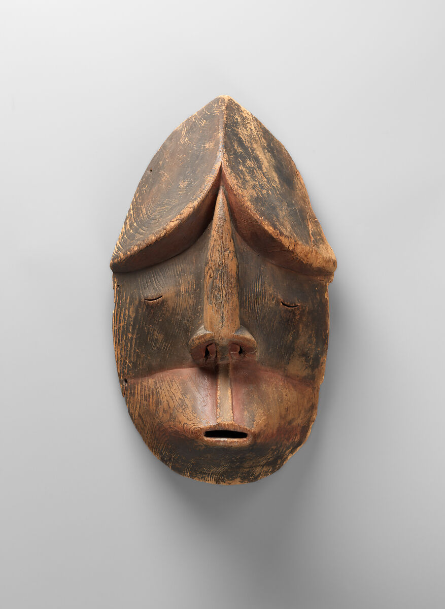 Mask, Wood and pigment, Alutiiq/ Sugpiaq, Native American 