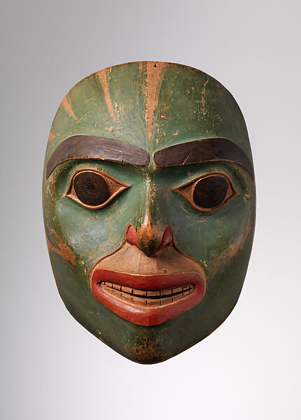 Mask, Wood and pigment, Tlingit, Native American