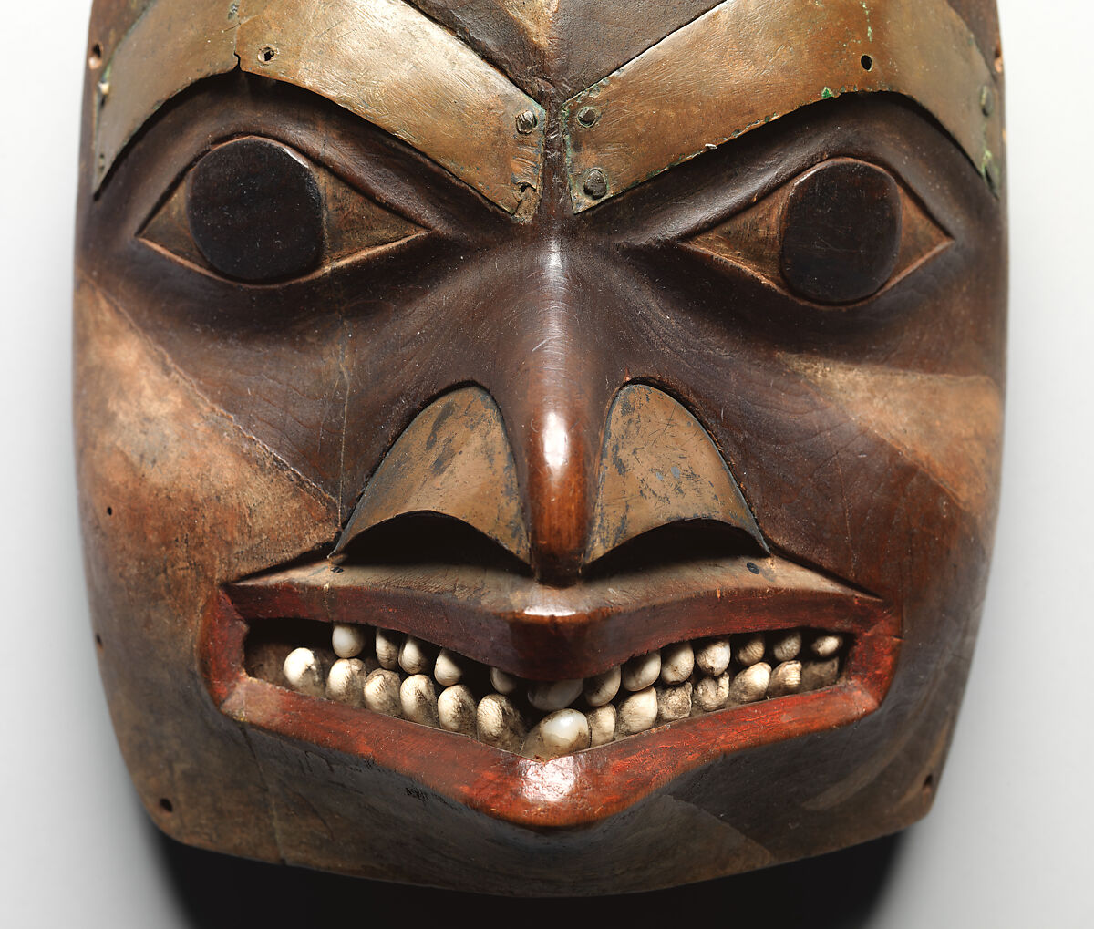 Maskette, Wood, copper, shell, and pigment, Tsimshian or Tlingit, Native American