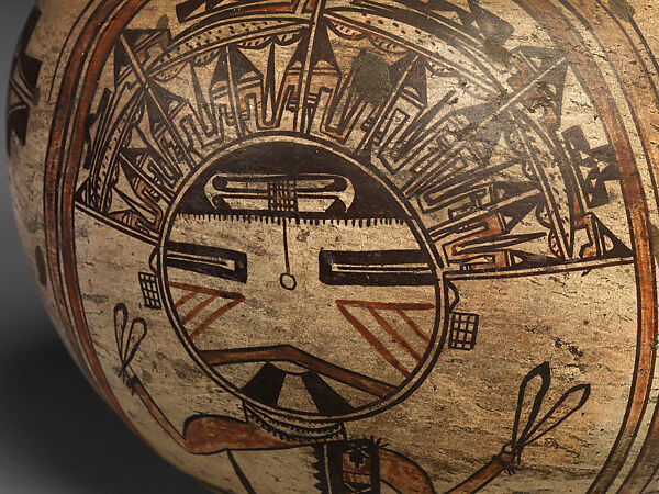 Polacca polychrome water jar, Nampeyo (Native American, Hopi-Tewa, ca. 1859–1942), Clay and pigment, Hopi-Tewa, Native American