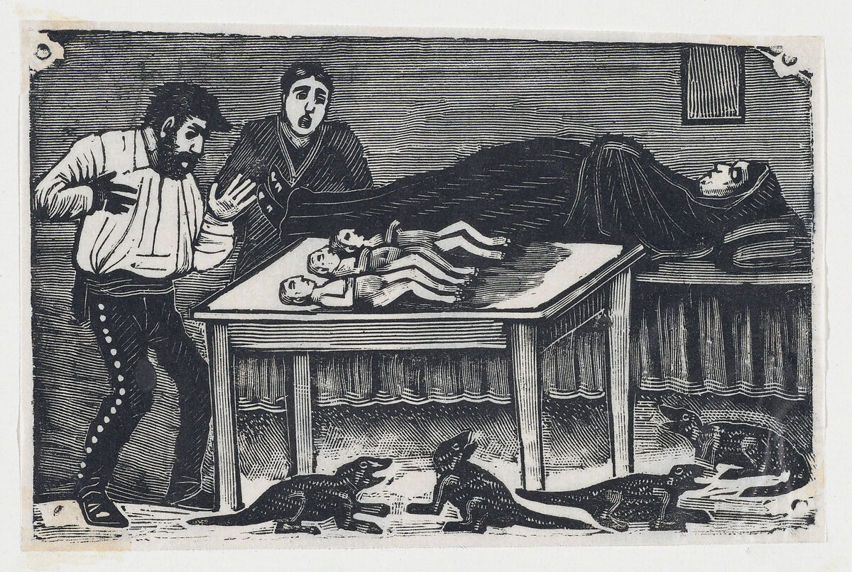 José Guadalupe Posada | A woman who gave birth to three children and four  animals | The Metropolitan Museum of Art