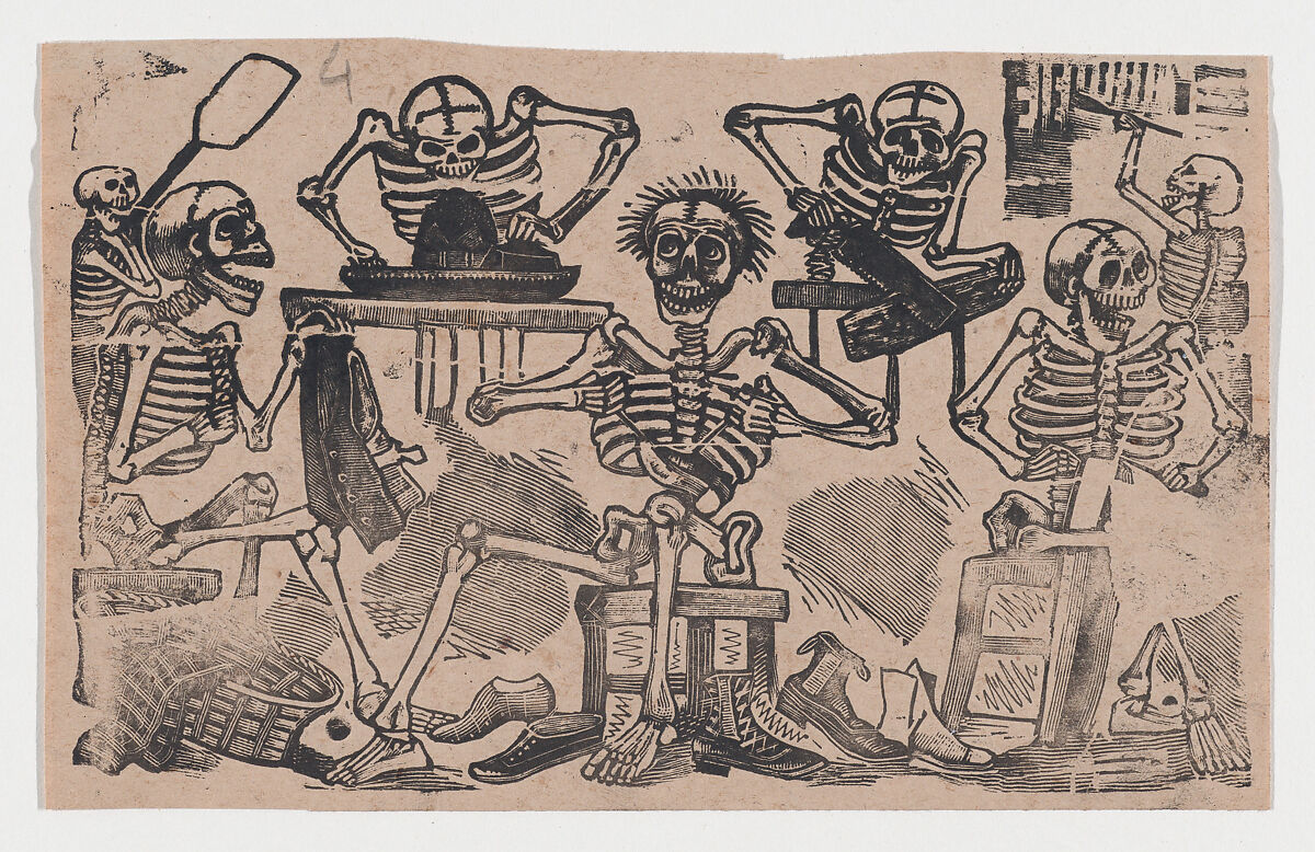 Artisan skeletons, José Guadalupe Posada (Mexican, 1851–1913), Type-metal engraving 