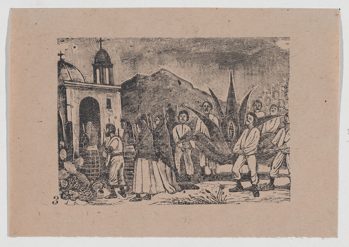 Plate 3: miracle that took place in the hacienda of the Lecheria, José Guadalupe Posada (Mexican, Aguascalientes 1852–1913 Mexico City), Type-metal engraving 