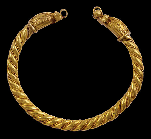 Bracelet, Gold sheet, twisted wire (rope), and granulation, Armenian 