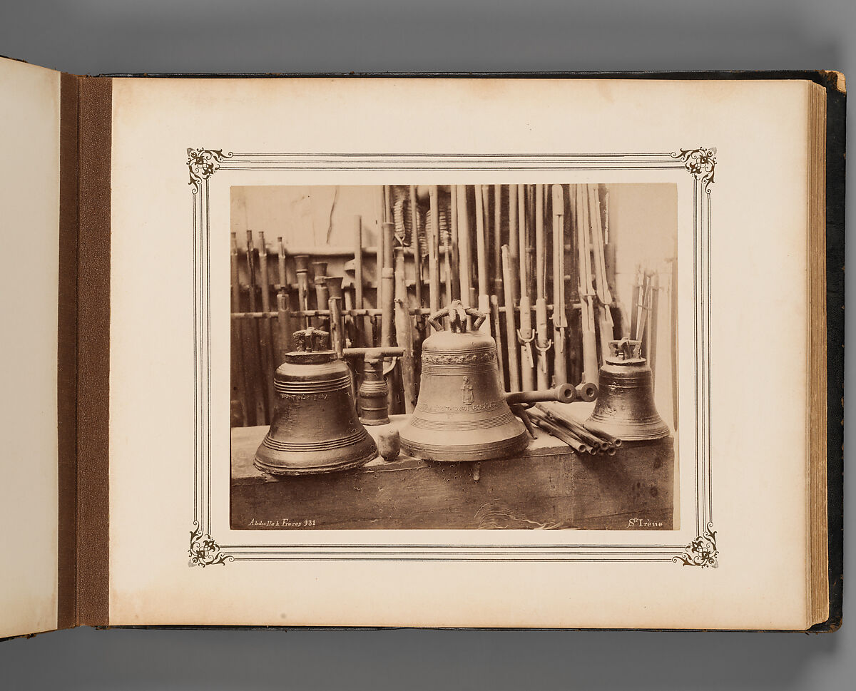 Album of Photographs of Views of the Interior of the Ottoman Military Museum in the Former Church of St. Irene, Constantinople (Vues de Sainte Irène, Constantinople), Abdullah Frères (Ottoman, 1858–1899), Albumen prints, paper, leather, textile, gold, Turkish