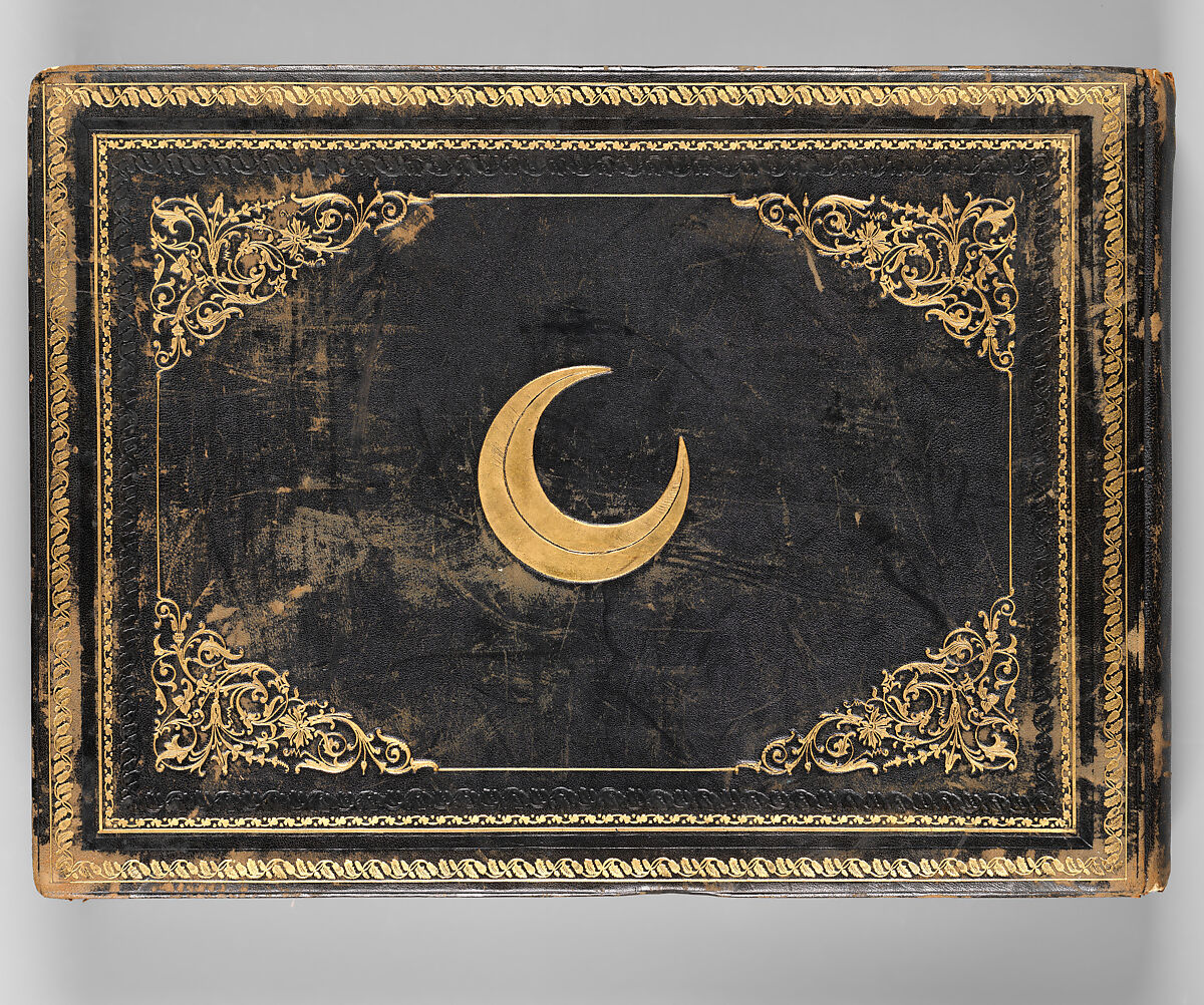 Album of Photographs of Views of the Interior of the Ottoman Military Museum in the Former Church of St. Irene, Constantinople (Vues de Sainte Irène, Constantinople), Abdullah Frères (Ottoman, 1858–1899), Albumen prints, paper, leather, textile, gold, Turkish