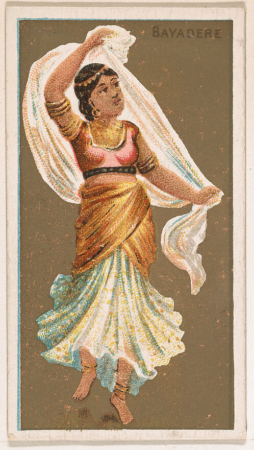 Bayadere, from National Dances (N225, Type 1) issued by Kinney Bros., Issued by Kinney Brothers Tobacco Company, Commercial color lithograph 