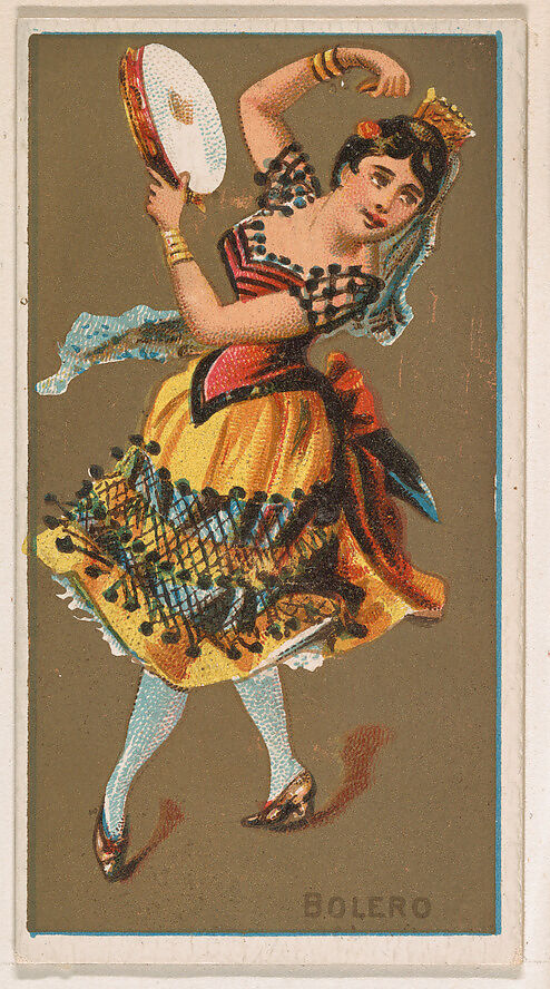 Bolero, from National Dances (N225, Type 1) issued by Kinney Bros., Issued by Kinney Brothers Tobacco Company, Commercial color lithograph 