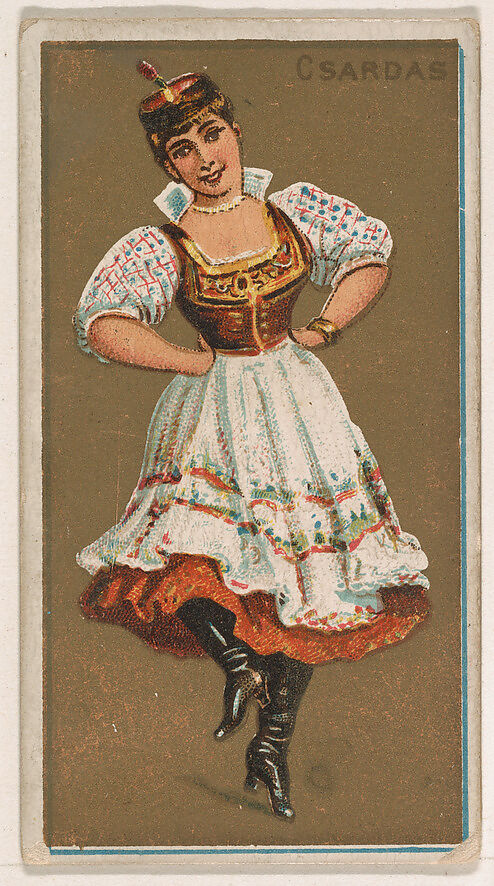 Csardas, from National Dances (N225, Type 1) issued by Kinney Bros., Issued by Kinney Brothers Tobacco Company, Commercial color lithograph 
