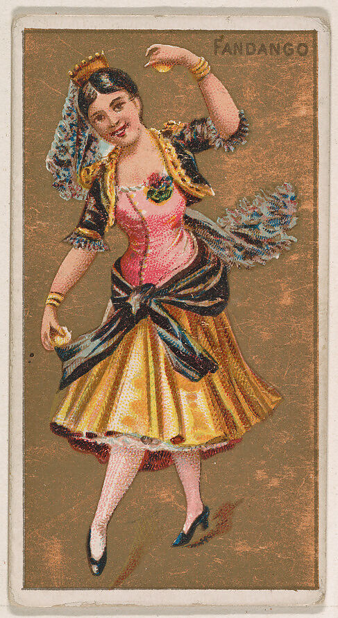 Fandango, from National Dances (N225, Type 1) issued by Kinney Bros., Issued by Kinney Brothers Tobacco Company, Commercial color lithograph 