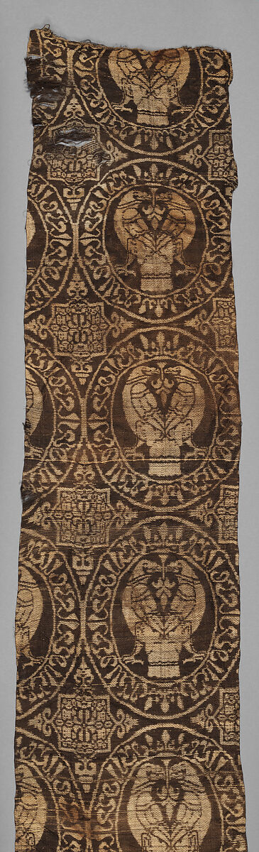 Lampas Fragment and Case, Silk