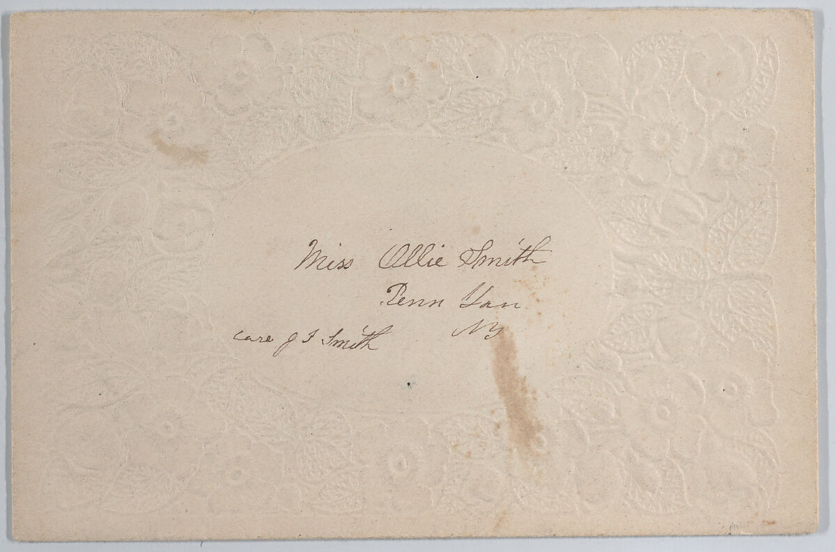 Valentine, Anonymous, Cameo embossed paper, die cut and handpainted scraps