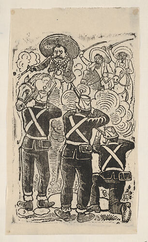 A gun fight between those supporting agrarian reform led by Zapata and the military opposition during the Mexican revolution