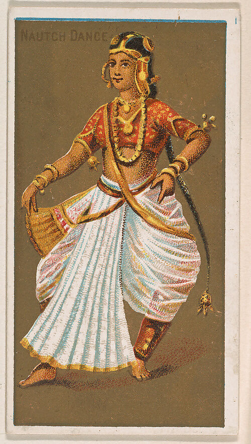Nautch-Dance, from National Dances (N225, Type 1) issued by Kinney Bros., Issued by Kinney Brothers Tobacco Company, Commercial color lithograph 