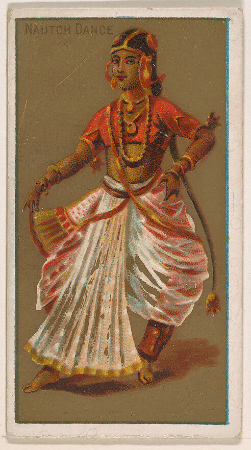 Nautch-Dance, from National Dances (N225, Type 1) issued by Kinney Bros., Issued by Kinney Brothers Tobacco Company, Commercial color lithograph 