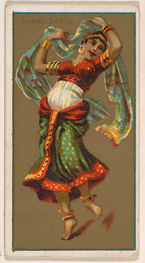 Shawl Dance, from National Dances (N225, Type 1) issued by Kinney Bros., Issued by Kinney Brothers Tobacco Company, Commercial color lithograph 