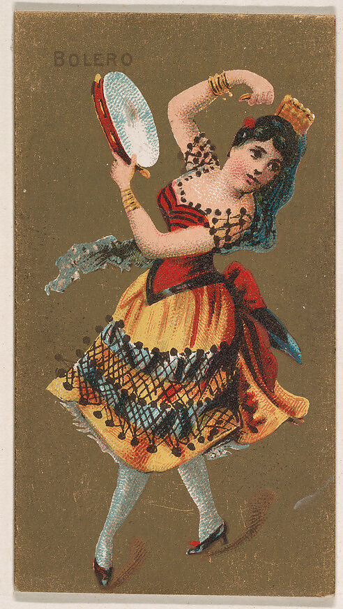 Bolero, from National Dances (N225, Type 2) issued by Kinney Bros., Issued by Kinney Brothers Tobacco Company, Commercial color lithograph 