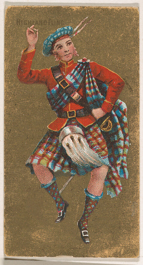 Highland Fling, from National Dances (N225, Type 2) issued by Kinney Bros., Issued by Kinney Brothers Tobacco Company, Commercial color lithograph 