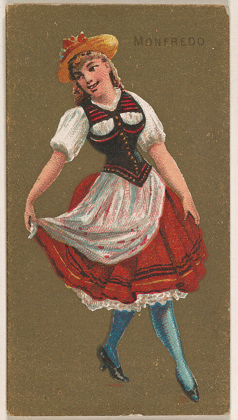 Manfredo, from National Dances (N225, Type 2) issued by Kinney Bros., Issued by Kinney Brothers Tobacco Company, Commercial color lithograph 