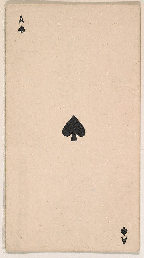 Ace of Spades, from the Transparent Playing Cards series (N220) issued by Kinney Bros., Issued by Kinney Brothers Tobacco Company, Commercial color lithograph 