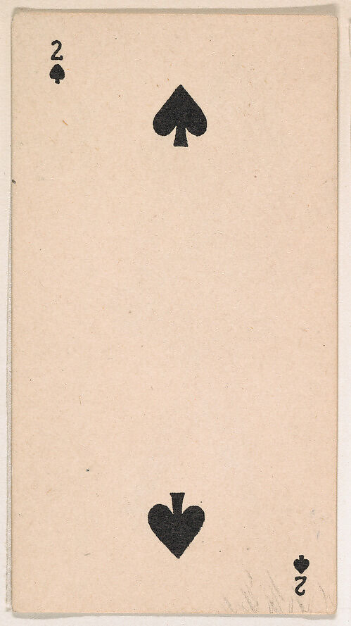 Two of Spades, from the Transparent Playing Cards series (N220) issued by Kinney Bros., Issued by Kinney Brothers Tobacco Company, Commercial color lithograph