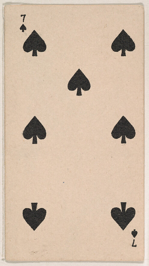 Seven of Spades, from the Transparent Playing Cards series (N220) issued by Kinney Bros., Issued by Kinney Brothers Tobacco Company, Commercial color lithograph 