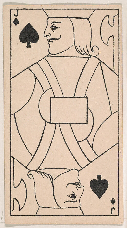 Jack of Spades, from the Transparent Playing Cards series (N220) issued by Kinney Bros., Issued by Kinney Brothers Tobacco Company, Commercial color lithograph 
