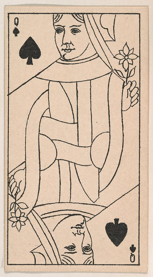 Queen of Spades, from the Transparent Playing Cards series (N220) issued by Kinney Bros., Issued by Kinney Brothers Tobacco Company, Commercial color lithograph 